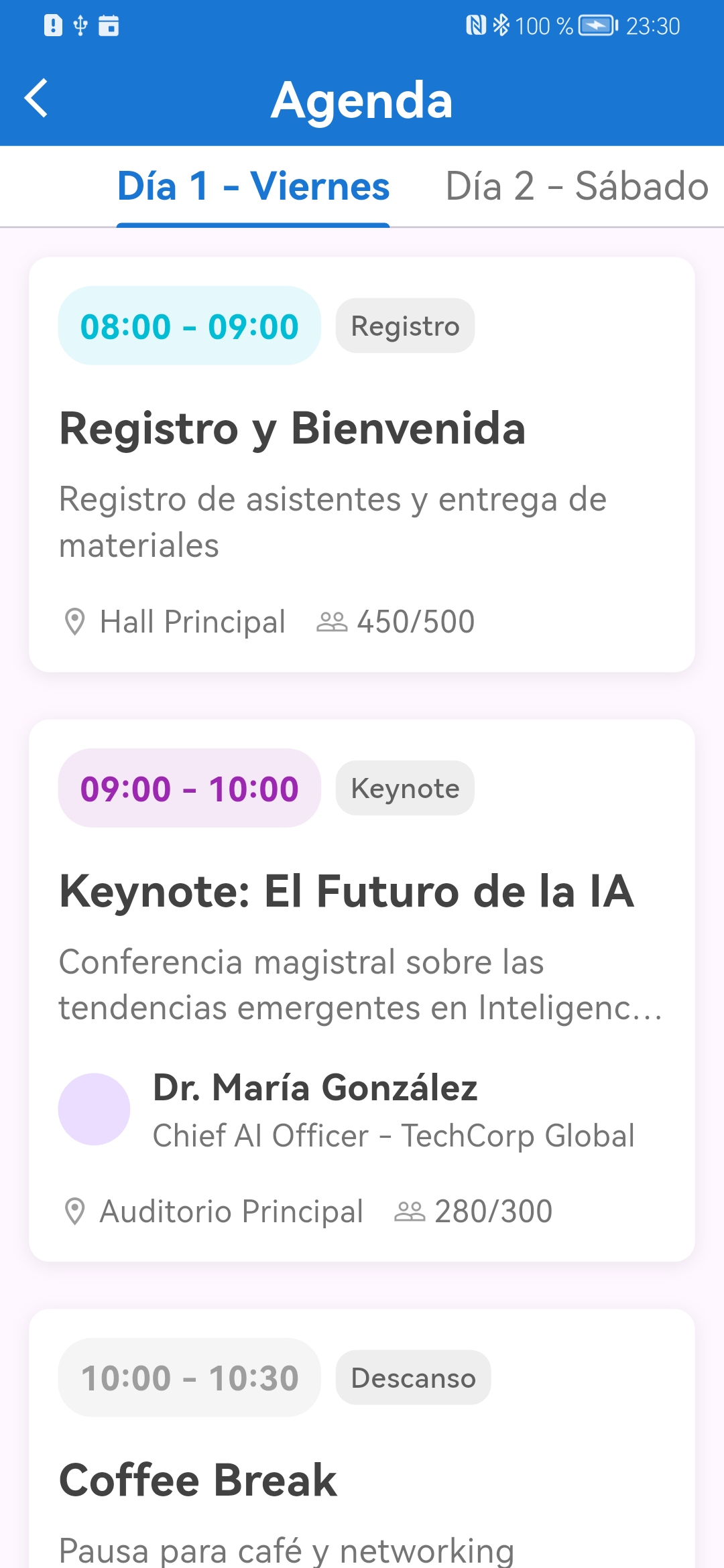 Agenda evento ejemplo Agenda evento ejemplo